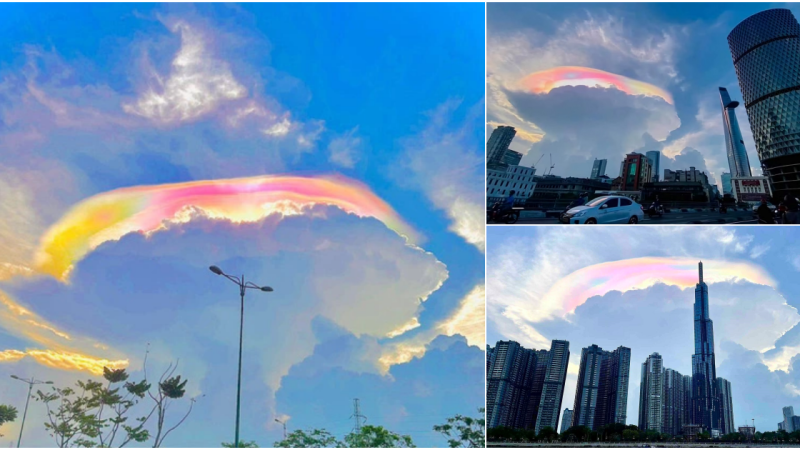 Spectacular Sight: Multicolored Clouds Appear in Ho Chi Minh City