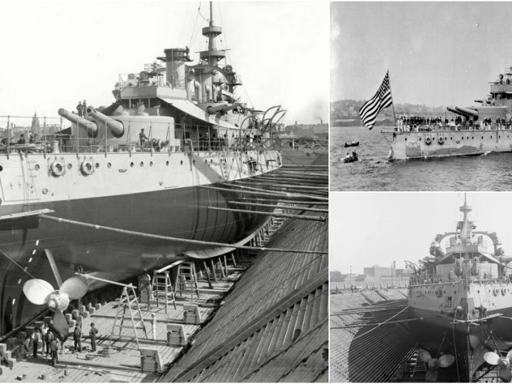 USS Oregon (BB-3): The Last of the Indiana Class Battleships in the Brooklyn Navy Yard Dry Dock, 1898