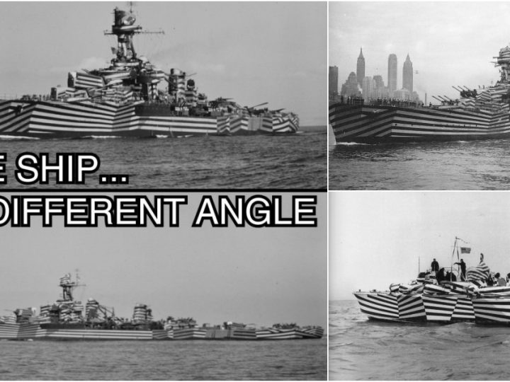 Unveiling the Bold Illusion: The Striking Dazzle Camouflage of the Free French Cruiser Gloire, 1944