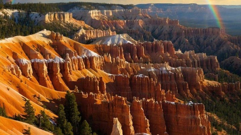 A Stunning Rainbow Arches Over Bryce Canyon, Utah